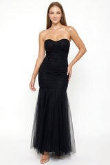 Overlay Mesh Mermaid Maxi Dress