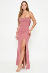 Pearl And Rhinestone Embellished Maxi Dress
