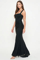 Symphony Dress - Bustier Bodice With Twist On The Side Maxi Dress