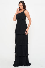 Symphony Dress - Pleated Chiffon Multi Layered Maxi Dress