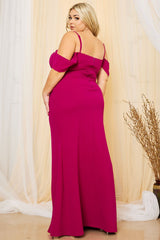 Symphony Dress - Rhinstone Trim With Mesh Maxi Dress
