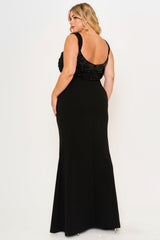 Symphony Dress - Pearl And Rhinestone Embellished Plus Size Maxi Dress