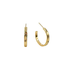 Gold Screw Detail Hoop Earrings