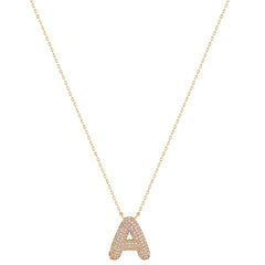 Initial Diamond Bubble Necklace