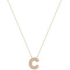 Initial Diamond Bubble Necklace
