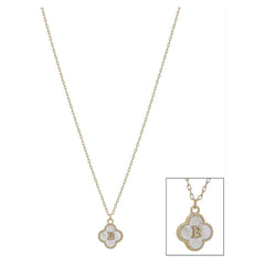 Mop Clover Initial Letter Necklace