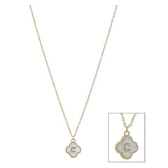 Mop Clover Initial Letter Necklace