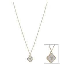 Mop Clover Initial Letter Necklace