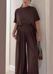 Leanne™ | Casual Top & Wide-Leg Pants Set