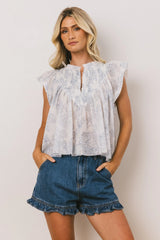 Leia Blouse in Blue FINAL SALE