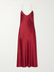 Bias slip silk-charmeuse slip midi dress