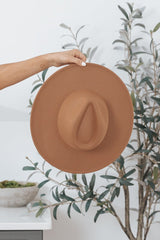 Amore Wide Brim Brown Hat
