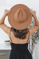 Amore Wide Brim Brown Hat