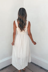Arwen Ruffle Smocked Midi Dress - Natural-FINAL SALE