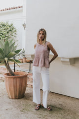 Jeremy Smocked Blouse in Berry