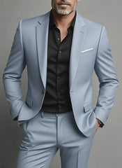 Men's Two-Piece Slim Fit Suit – Tailored Formal Set for Business & Evening Wear