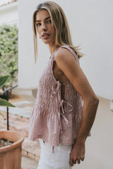 Jeremy Smocked Blouse in Berry