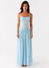 Jacinda Drop Waist Maxi Dress - Blue