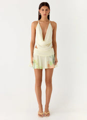 Sweet Charm Cowl Neck Top - Spring Meadow
