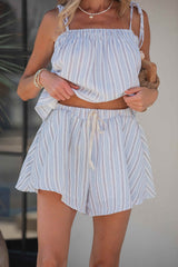 Bayview Stripe Flowy Shorts - Blue - FINAL SALE