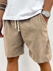 Men's Corduroy Stretch Shorts – Casual Spring Style with Soft Ribbed Texture