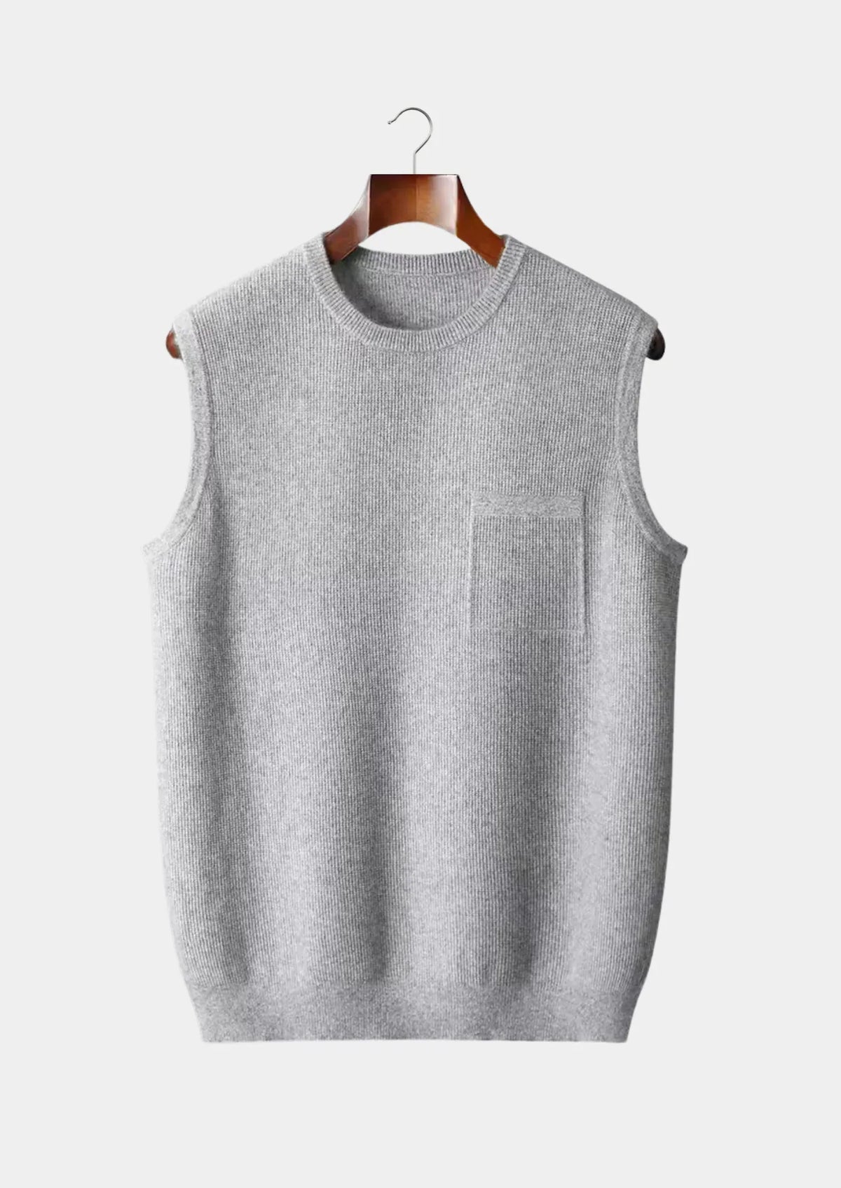 Men's Crew Neck Vest – Minimalist Sleeveless Layer
