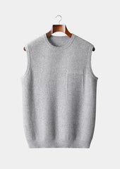 Men's Crew Neck Vest – Minimalist Sleeveless Layer