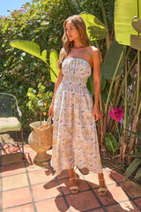 Bluebell Floral Strapless Midi Dress - FINAL SALE