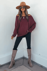 Burgundy Soft Cloud Scuba Pullover