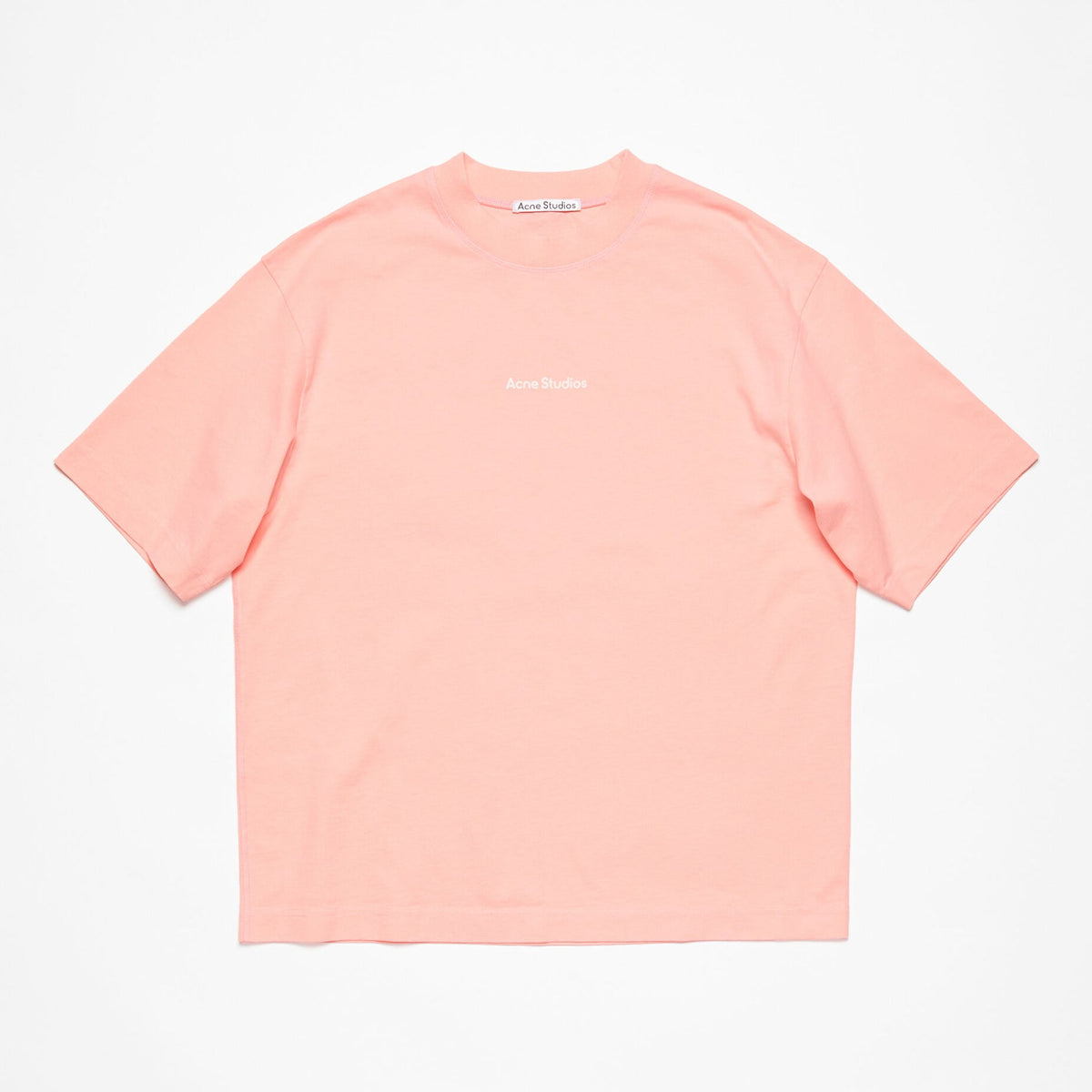 Acne Studios Men's Summer Solid Color Round Neck Pullover Loose Plain Knit Drop Shoulder Letter Short Sleeve T-Shirt #98369