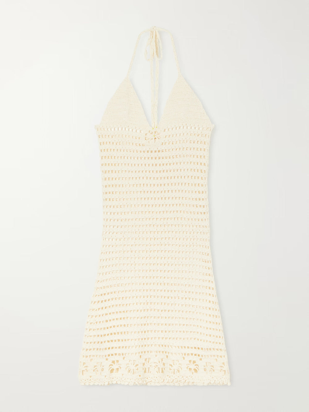 Cece halterneck crocheted organic-cotton midi dress