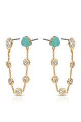 Double Piercing Turquoise Earrings