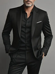 Men's Two-Piece Slim Fit Suit – Tailored Formal Set for Business & Evening Wear