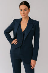 Women's 3-Piece Suit Set – Tailored Blazer. Vest. and Slim-Fit Trousers – Elegant All-Season Outfit