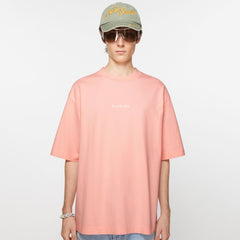 Acne Studios Men's Summer Solid Color Round Neck Pullover Loose Plain Knit Drop Shoulder Letter Short Sleeve T-Shirt #98369