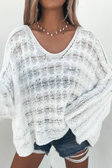Calista Open Knit Top - Ivory