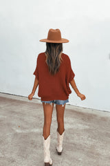 Cassia Boatneck Sweater - Rust