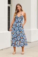 Catalina Halter Midi Dress - Navy