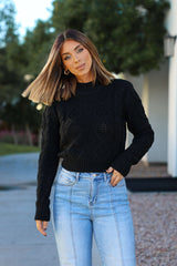 Chunky Black Mock Neck Sweater - FINAL SALE