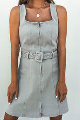 City Slate Belted Mini Dress