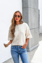 Corbin Button Down Sweater Cardigan - Cream