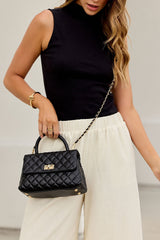 Cordelia Quilted Crossbody Bag - Black