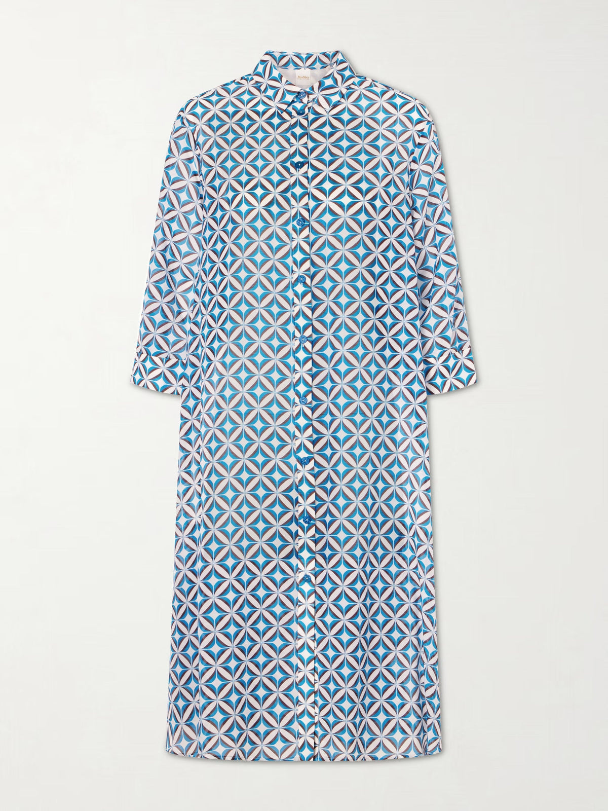 Beachwear Printed cotton and silk-blend midi dress