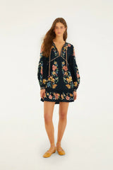 Dark Blue Maira Floral Mini Dress