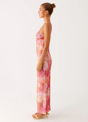 Kasey Midi Dress - Flamingo Fling