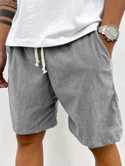 Men's Corduroy Stretch Shorts – Casual Spring Style with Soft Ribbed Texture