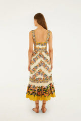 Sand Hilo Stripes Midi Dress