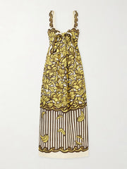 Mona printed hemp midi dress