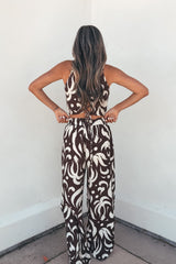 Eda Print Cami Tank and Pants Set - Brown - FINAL SALE