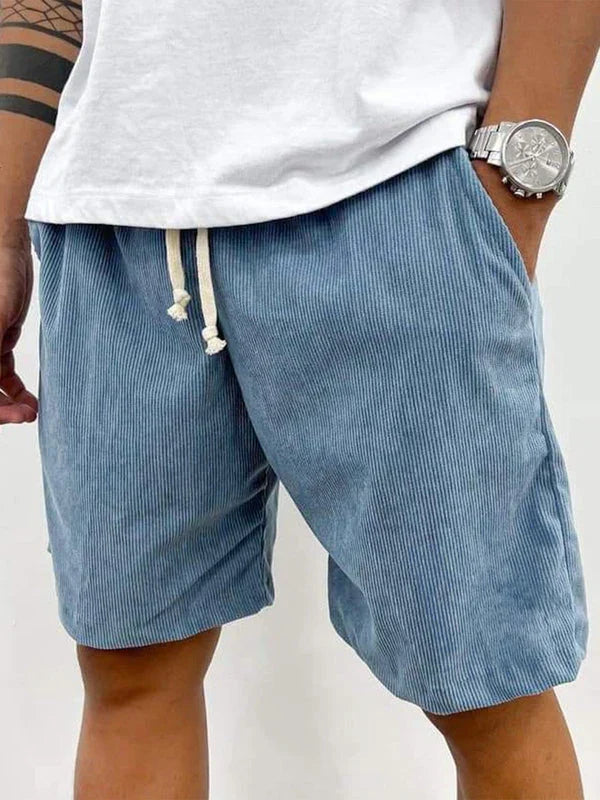 Men's Corduroy Stretch Shorts – Casual Spring Style with Soft Ribbed Texture